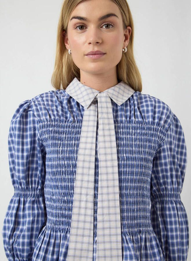 YAS geruit blouse lichtblauw - Foto 2