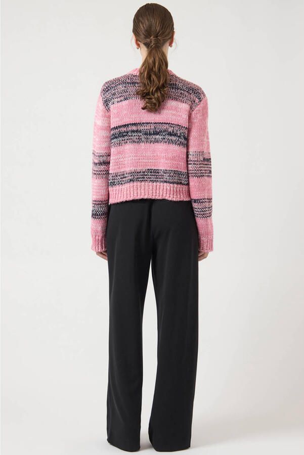 YAS gestreepte vest roze gebreid - Foto 2