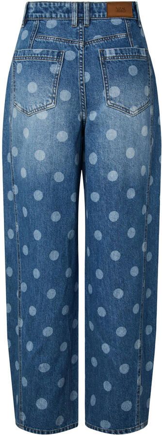YAS high waist barrel jeans met stippen medium blue denim - Foto 3