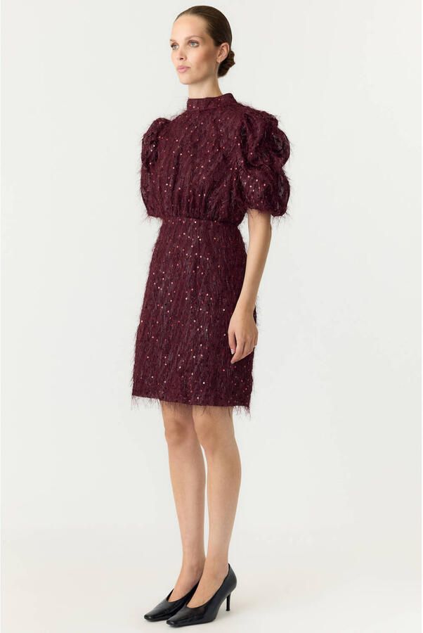 Y.A.S. YAS Dames Jurken Yasilza 2 4 Sequin Dress Bordeaux - Foto 7
