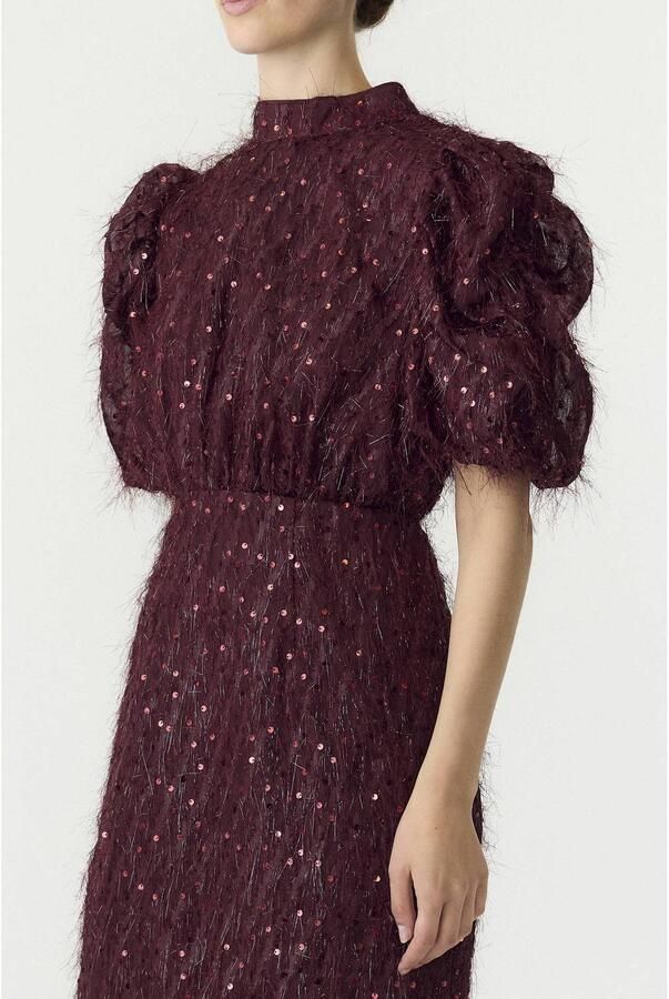 Y.A.S. YAS Dames Jurken Yasilza 2 4 Sequin Dress Bordeaux - Foto 6