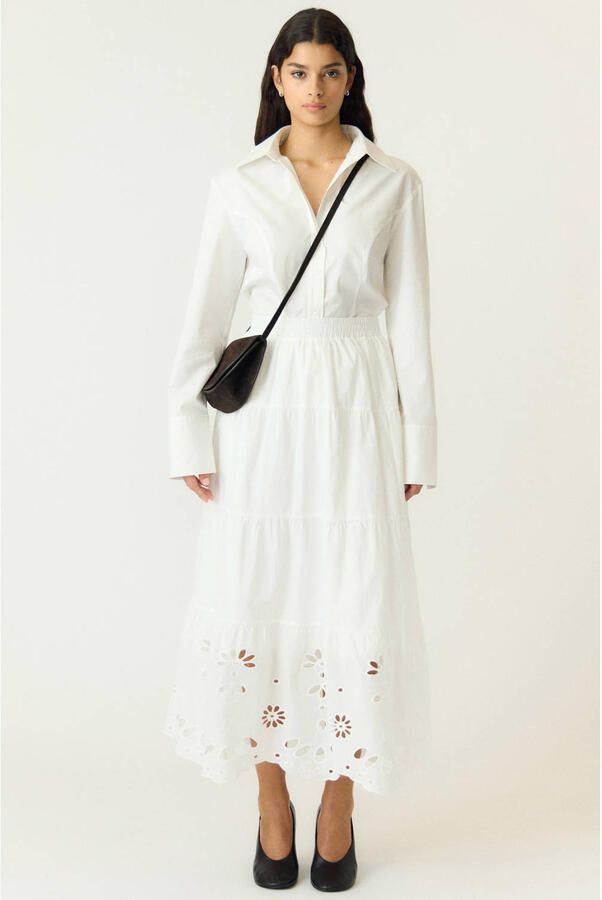 Y.A.S. YAS Dames Rokken Yasline Hw Long Skirt Wit - Foto 5