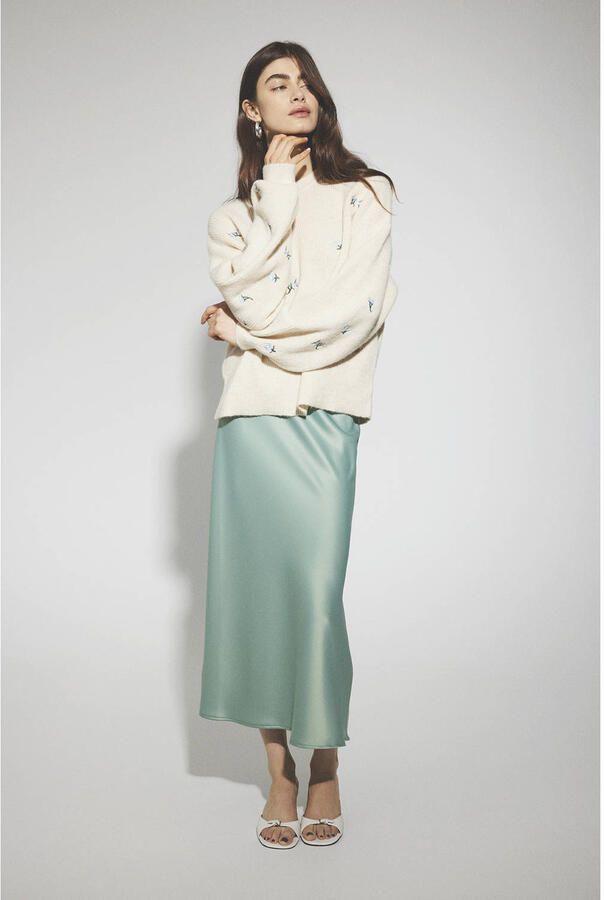 Y.A.S. Dames Rokken Yaspella Hw Midi Skirt S. Noos Groen - Foto 7