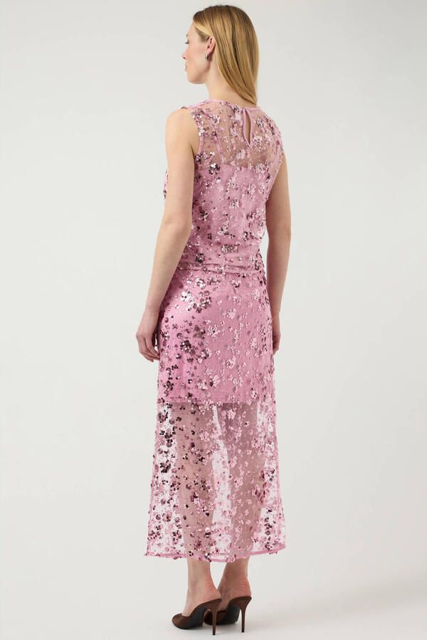 YAS midi rok met pailletten roze - Foto 3