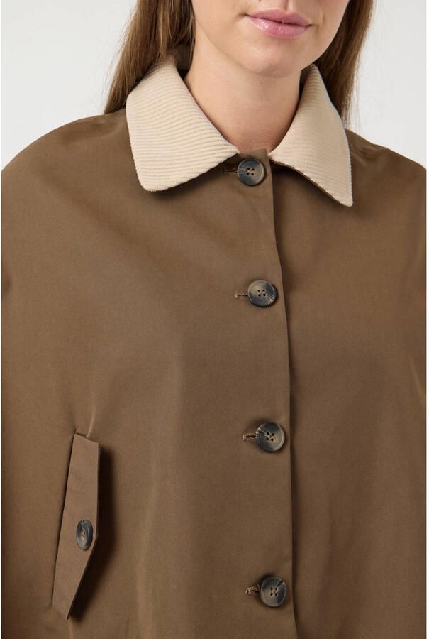 Y.A.S. YAS Dames Jassen Yasmaloma Short Trench Cape Bruin - Foto 6