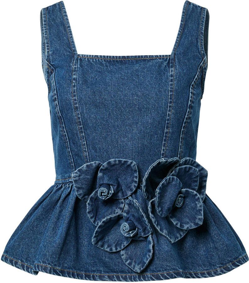 Y.A.S. YAS Dames Tops & T-shirts Yaselsie Sl Peplum Denim Top Blauw - Foto 6