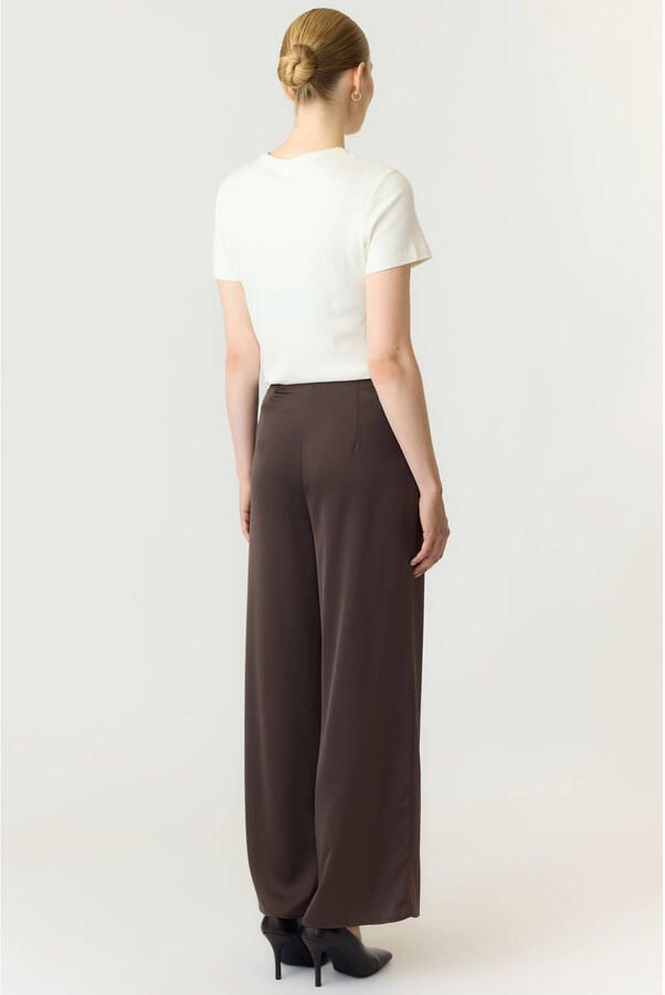 YAS regular fit casual broek bruin - Foto 3