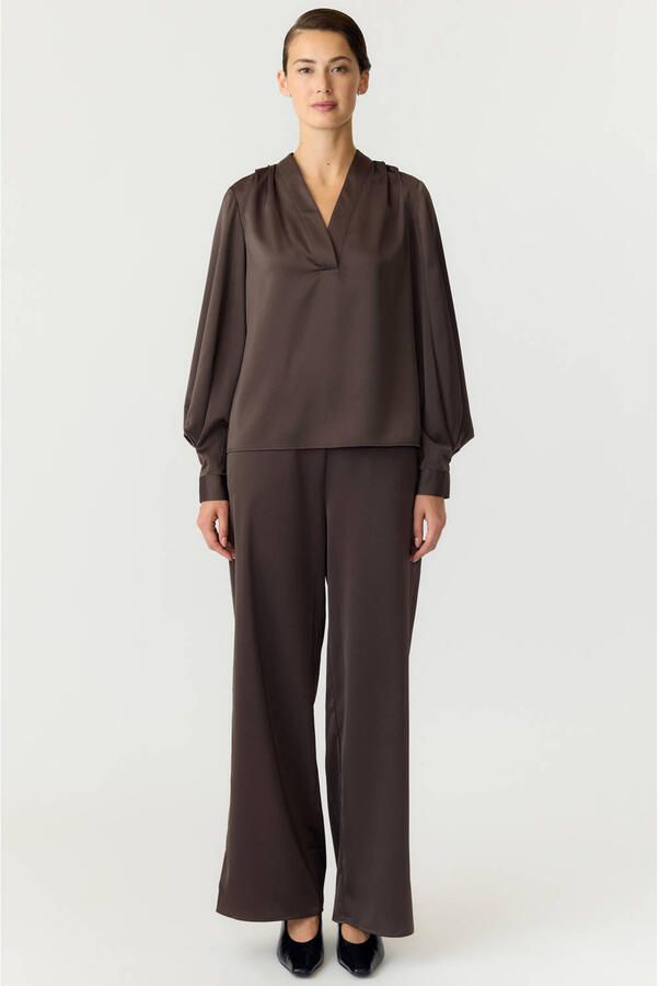 Y.A.S. YAS Dames Broeken Yaspella Hw Wide Pants Bruin - Foto 6