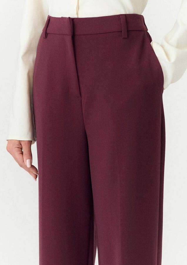 YAS straight leg pantalon donkerrood - Foto 2