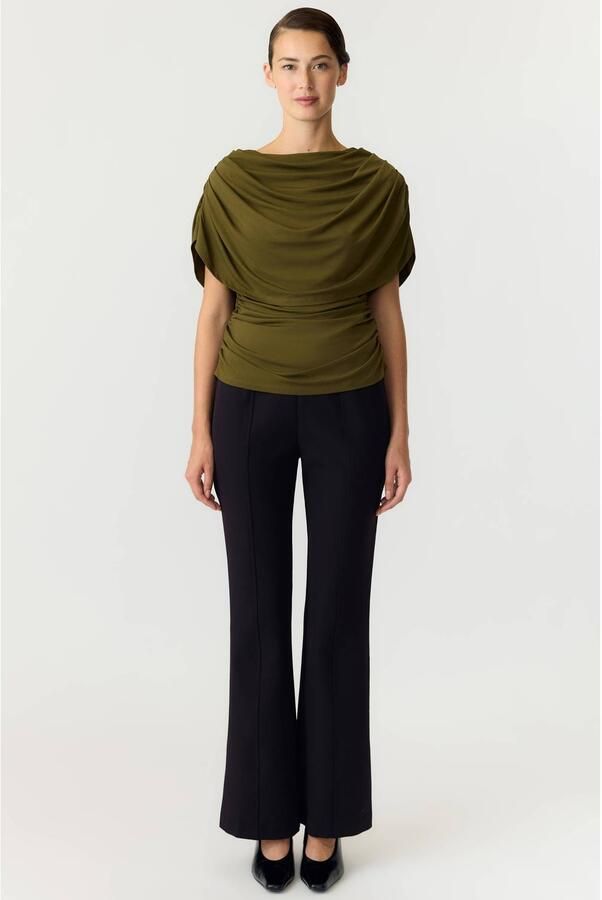 Y.A.S. YAS Dames Tops & T-shirts Yasdrala Cape Top Olijf - Foto 3