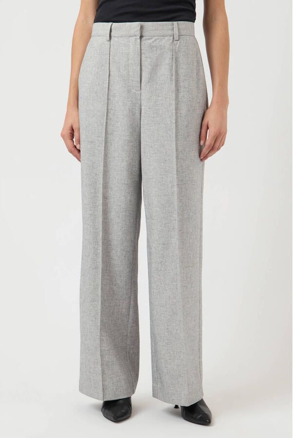 YAS Wide leg stoffen broek met vaste persplooien model 'RIU' - Foto 5