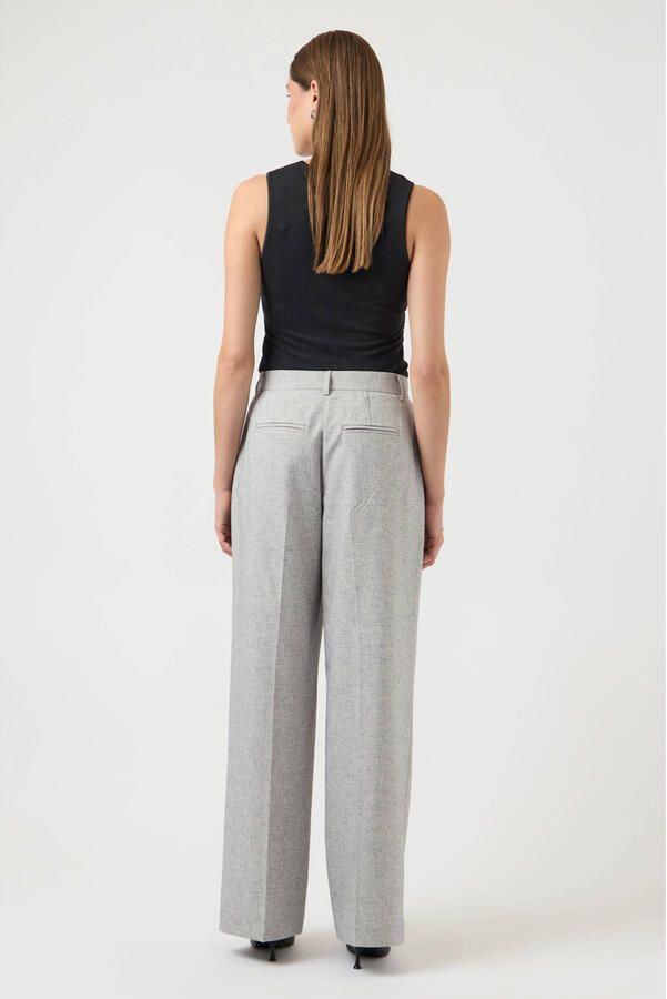 YAS Wide leg stoffen broek met vaste persplooien model 'RIU' - Foto 6