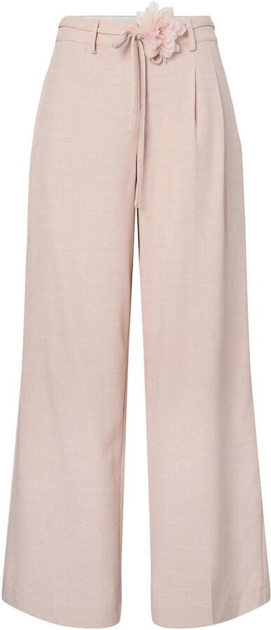 YAS wide leg regular waist casual broek lichtroze - Foto 3