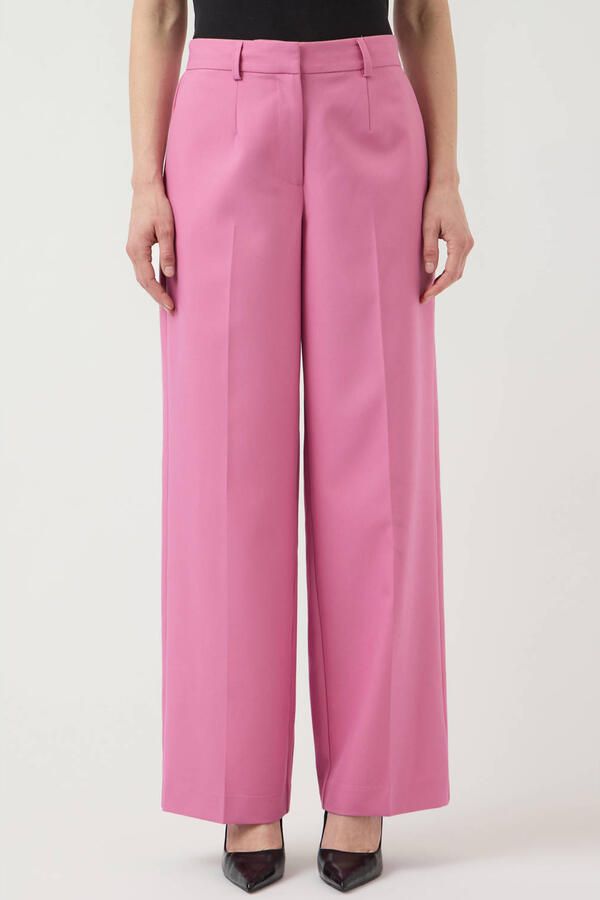 YAS wide leg regular waist pantalon roze