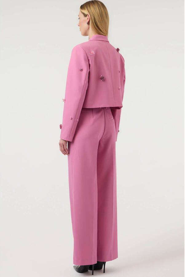 YAS wide leg regular waist pantalon roze - Foto 2
