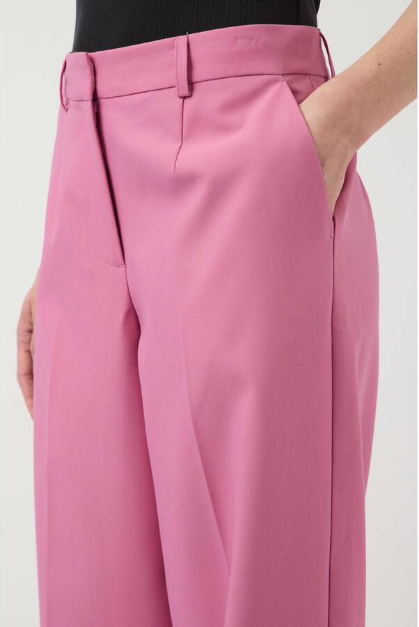 YAS wide leg regular waist pantalon roze - Foto 3