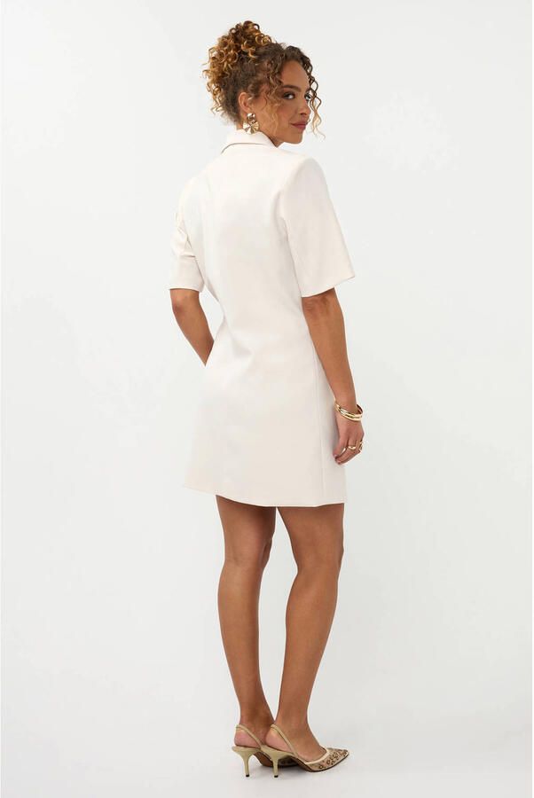 YDENCE Dames Jurken Dress Hazel Gebroken Wit - Foto 6