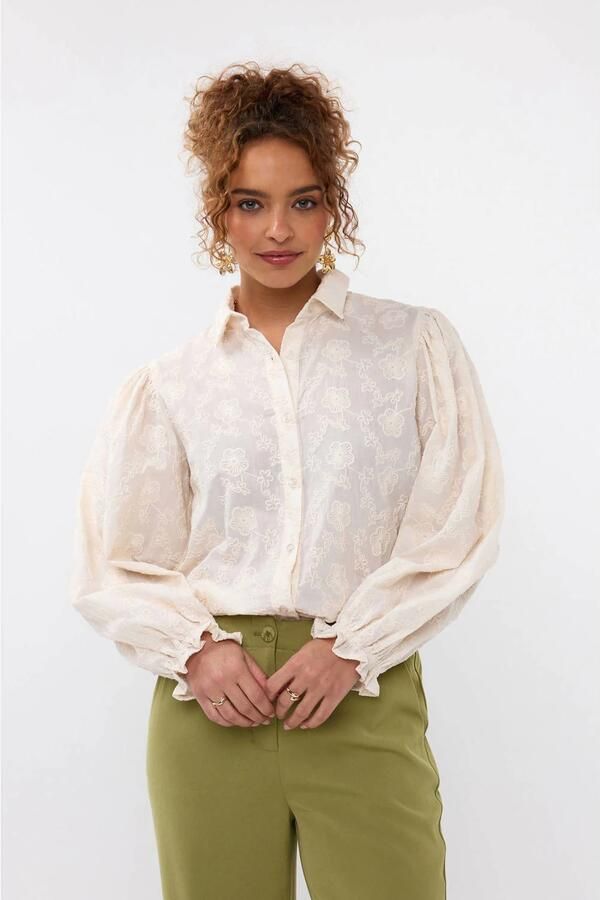 YDENCE Dames Blouses Blouse Novia Ecru - Foto 6
