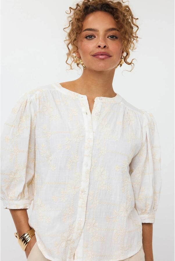 YDENCE Dames Blouses Blouse Cara Wit - Foto 6