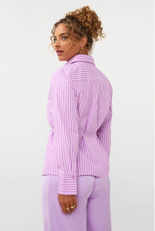 Ydence blouse met krijtstreep roze - Foto 2
