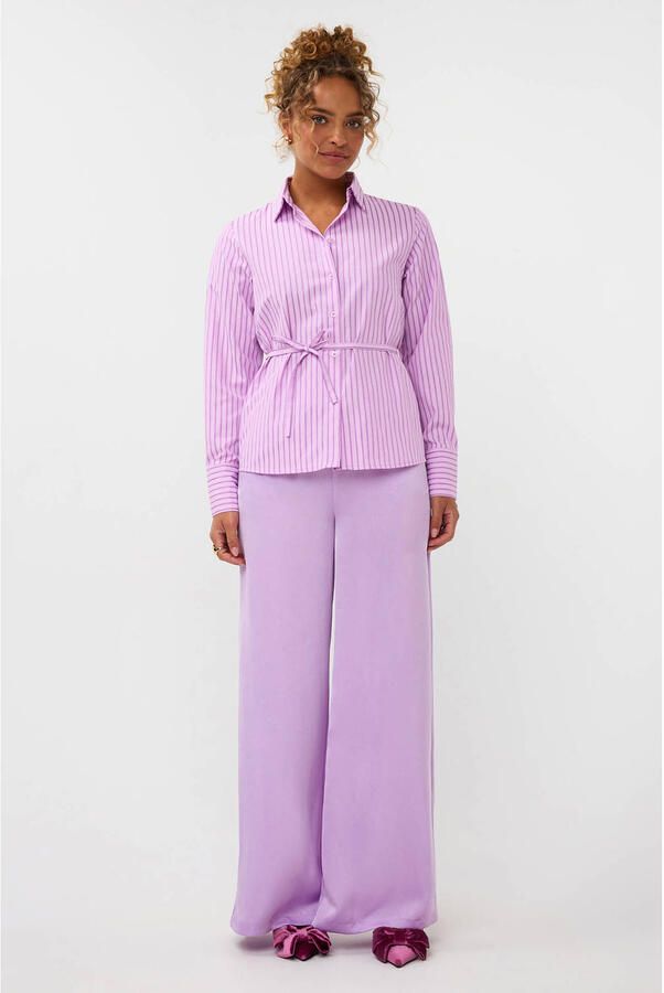 Ydence blouse met krijtstreep roze - Foto 3