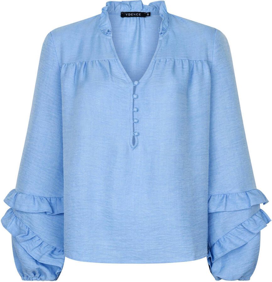 YDENCE Dames Blouses Blouse Jacky Lichtblauw - Foto 5