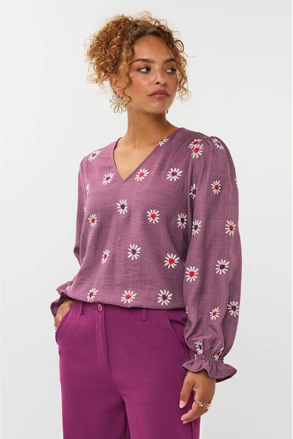 YDENCE Dames Blouses Top Philou Paars - Foto 7