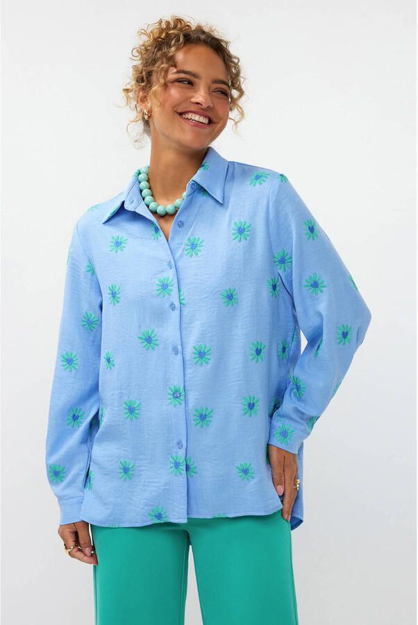 YDENCE Dames Blouses Blouse Gabia Lichtblauw - Foto 5
