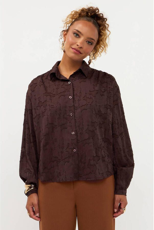 Ydence gebloemde blouse bruin