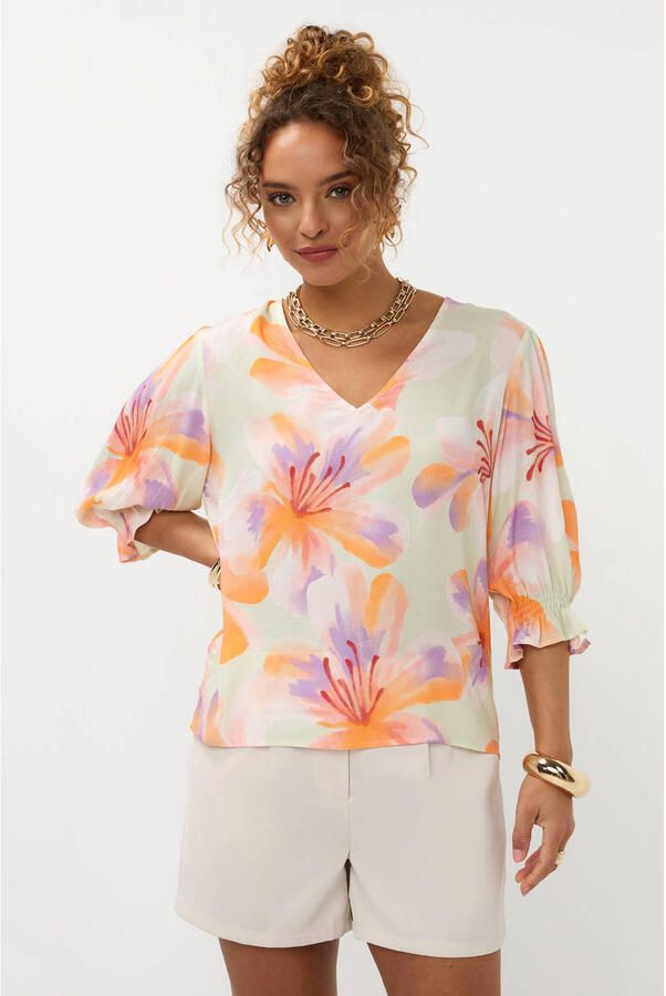 Ydence gebloemde blousetop multi
