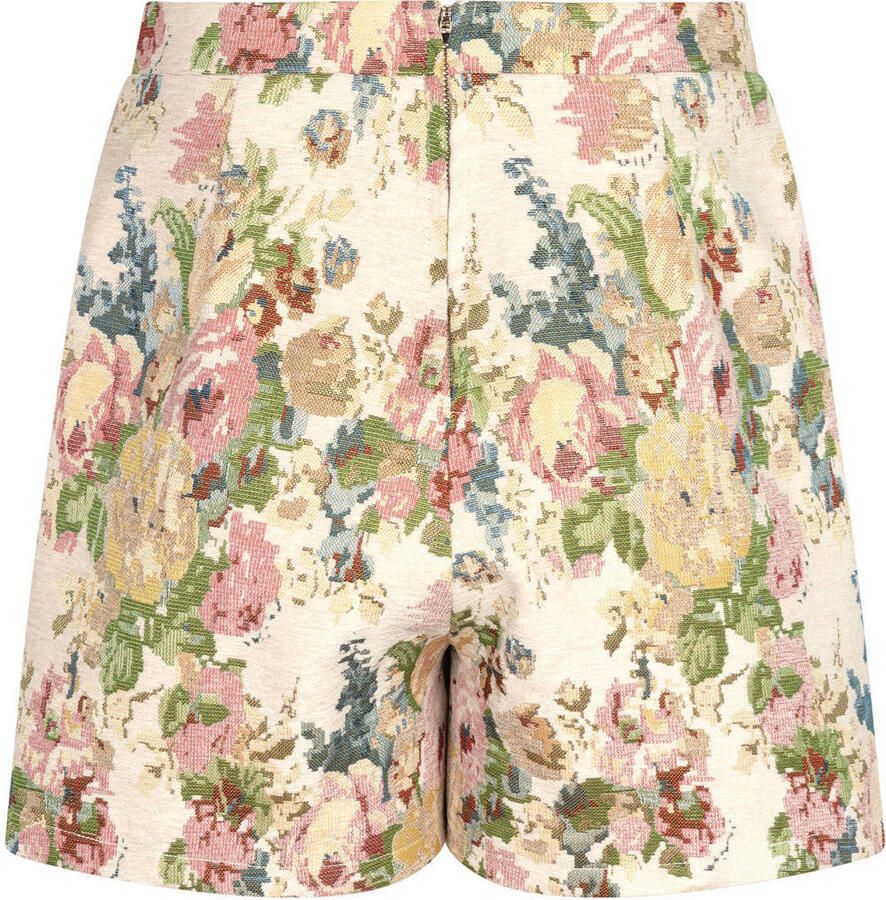 Ydence gebloemde skort beige