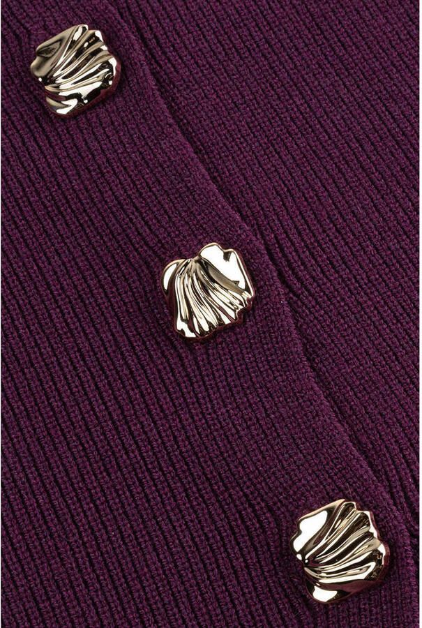 YDENCE Dames Truien & Vesten Knitted Top Daisy Paars - Foto 6