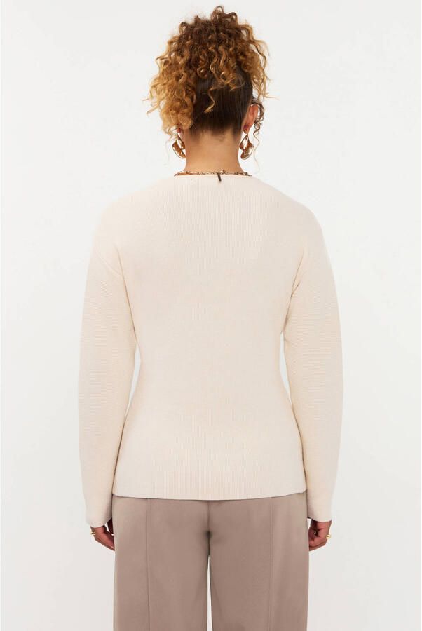 YDENCE Dames Truien & Vesten Knitted Top Daisy Creme - Foto 7
