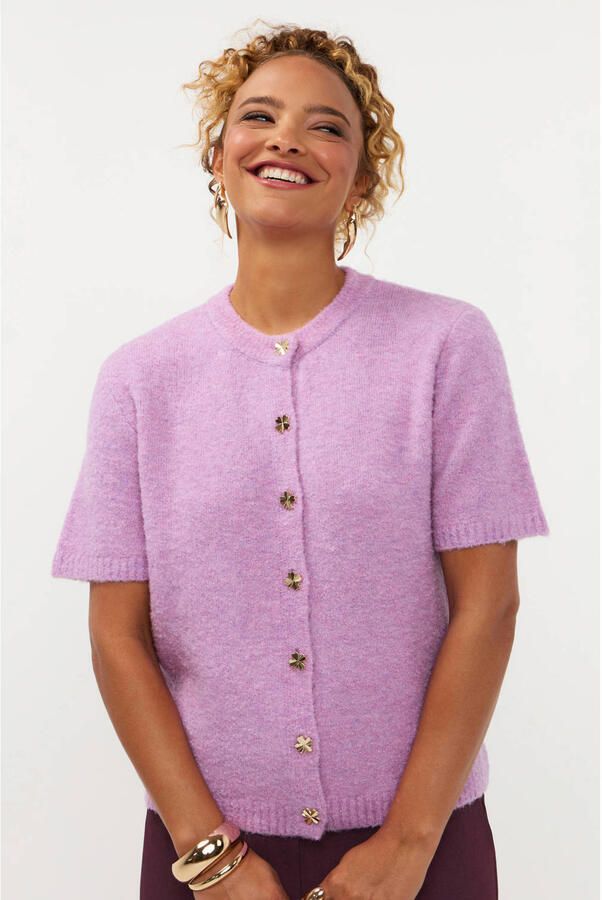 YDENCE Dames Truien & Vesten Cardigan Kitty Lila - Foto 7