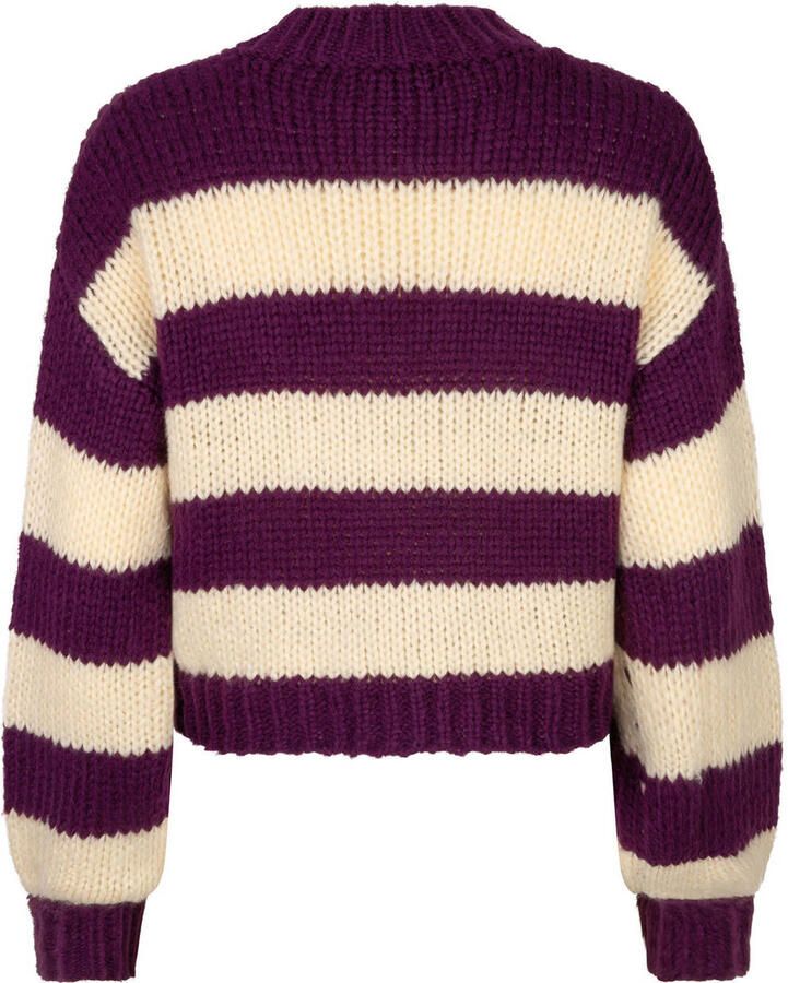 YDENCE Dames Truien & Vesten Knitted Sweater Brianna Paars - Foto 9
