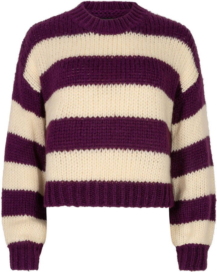 YDENCE Dames Truien & Vesten Knitted Sweater Brianna Paars - Foto 8