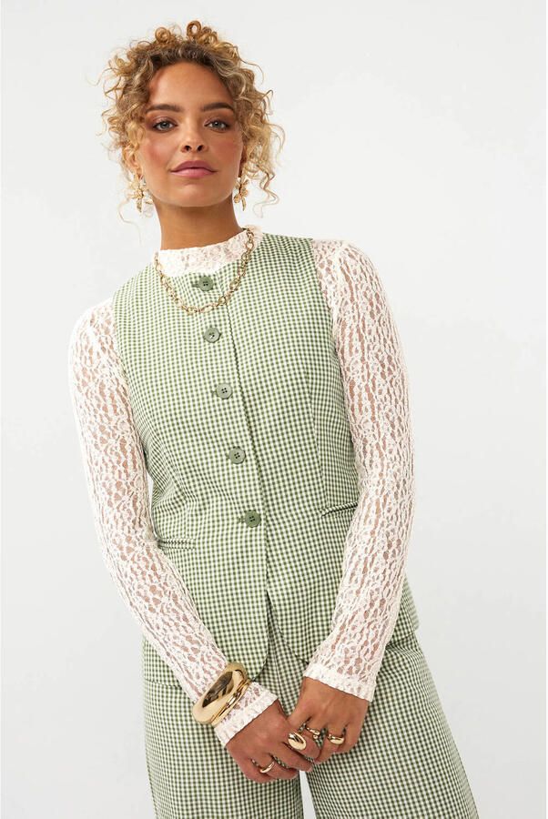 YDENCE Dames Blazers Gilet Jette Groen - Foto 5
