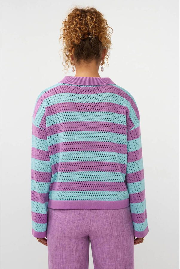 YDENCE Dames Truien & Vesten Knitted Top Agnes Lila - Foto 6