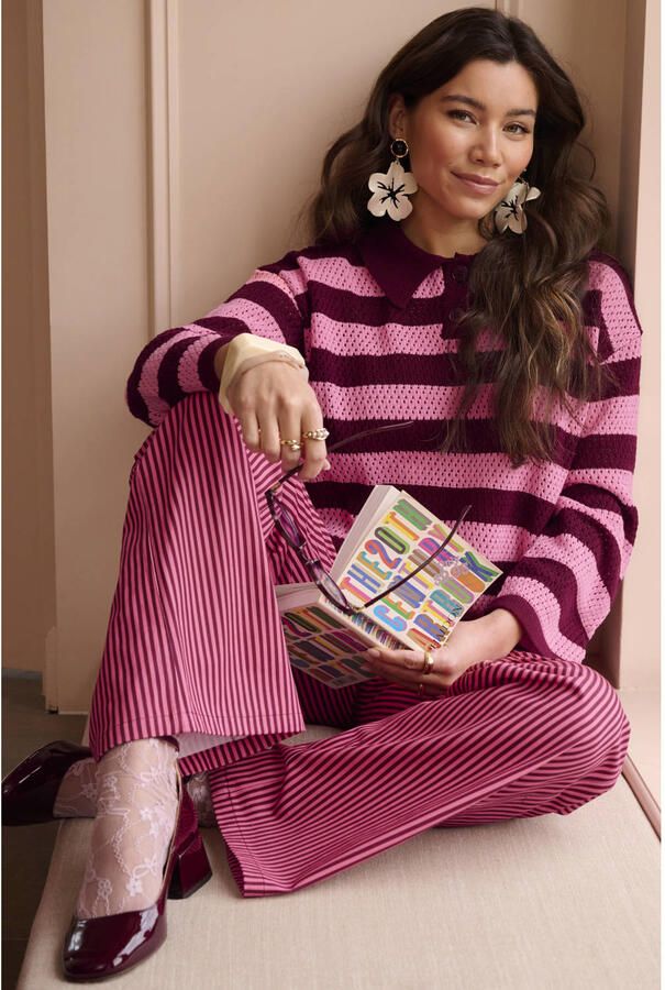 YDENCE Dames Truien & Vesten Knitted Top Agnes Roze - Foto 6