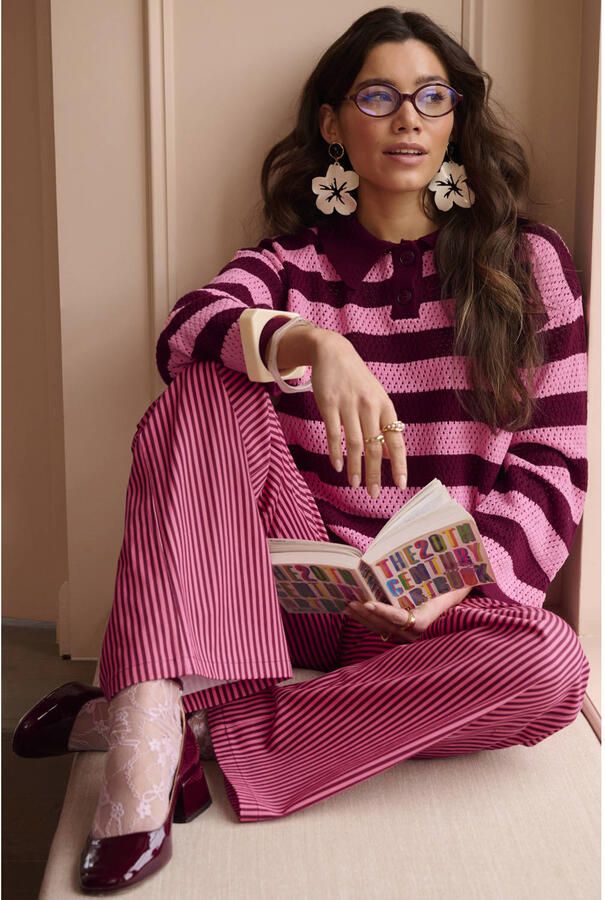 YDENCE Dames Truien & Vesten Knitted Top Agnes Roze - Foto 7