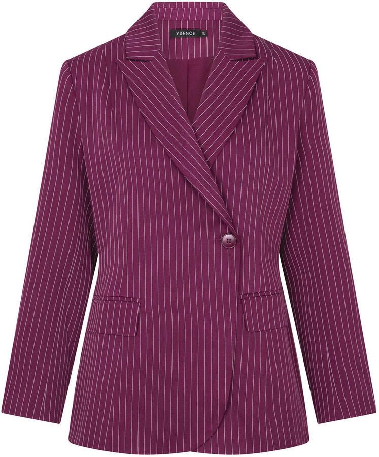 Ydence getailleerde blazer met krijtstreep roze