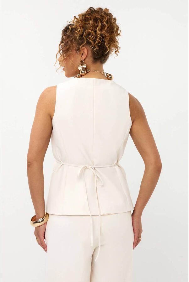 YDENCE Dames Tops & T-shirts Gilet Allie Ecru - Foto 6
