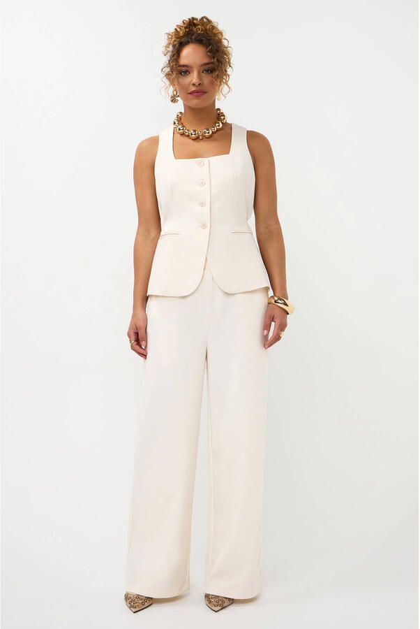 YDENCE Dames Broeken Pants Yade Tall Ecru - Foto 6