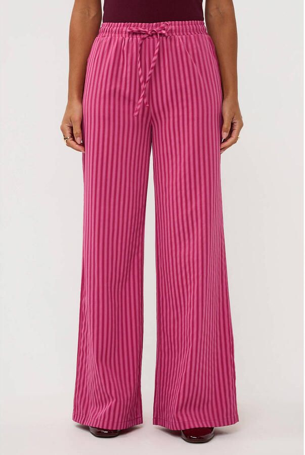 Ydence regular waist gestreepte casual broek roze