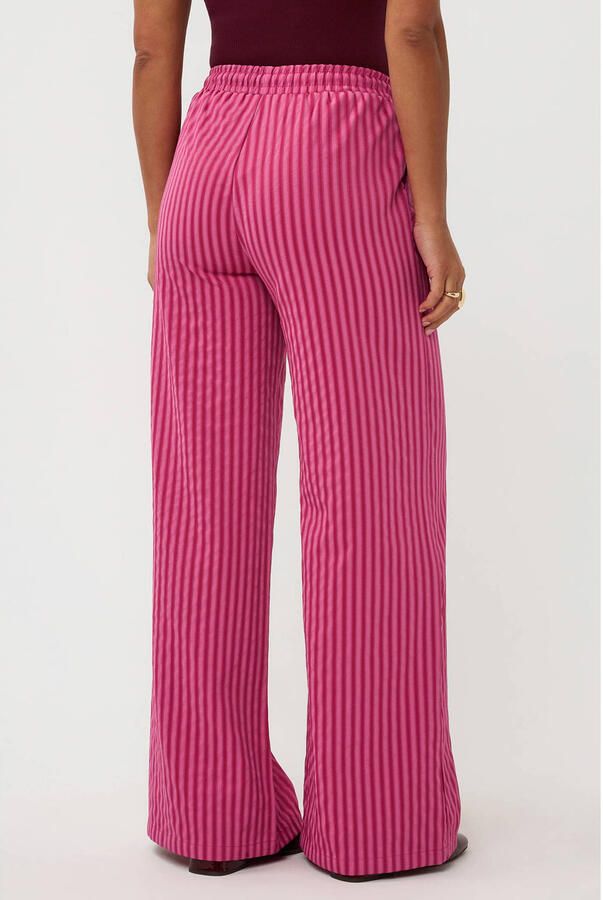 Ydence high waist tall gestreepte casual broek roze - Foto 2