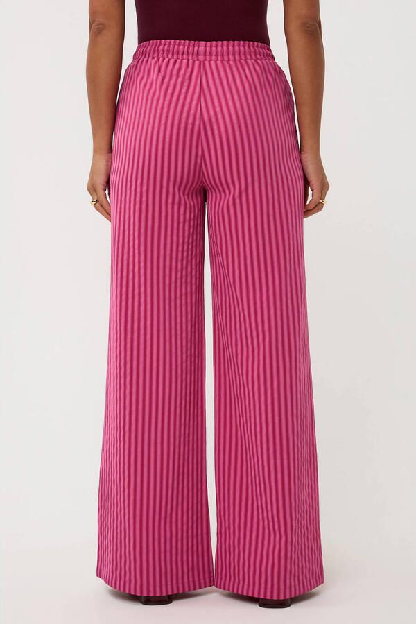 Ydence regular waist gestreepte casual broek roze - Foto 2