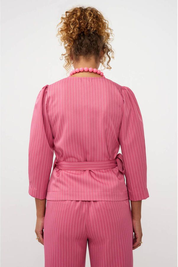 Ydence overslagtop met krijtstreep roze - Foto 6