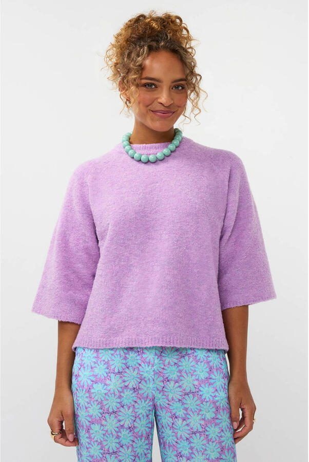 Ydence pullover lila fijn gebreid