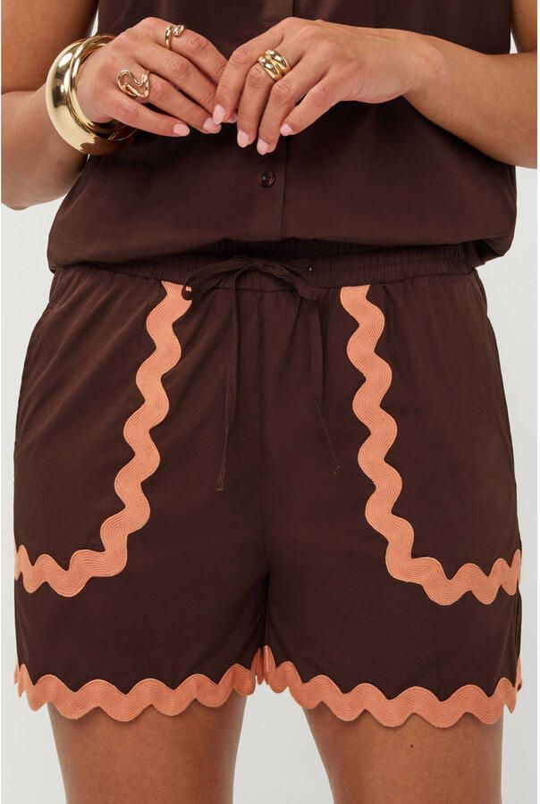 Ydence regular fit casual short bruin - Foto 3