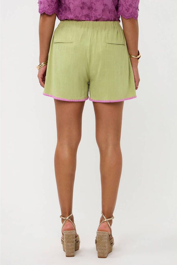 Ydence regular high waist casual short lichtgroen - Foto 3